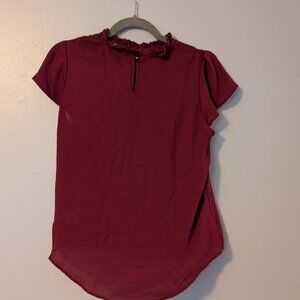 Burgundy mock neck shirt